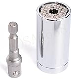 YOSA 万能ソケットレンチ　ゲイターグリップ 　2個入り　多機能 ラチェット 3/8 1/2　多機能ハンドツール ラチェット ユニバーサル レンチ 修理 修復19mm (スリーブ+コネクタ)