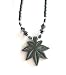 Bob Marley Reggae Healing Hematite Necklace with Grass Pendant