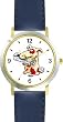 Dog Fetching Newspaper Dog - WATCHBUDDY&reg; DELUXE TWO-TONE THEME WATCH - Arabic Numbers - Blue Leather Strap-Size-Large ( Men's Size or Jumbo Women's Size )