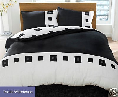 Las Vegas Duvet Cover Set, Black/White, Double