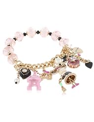 Betsey Johnson "Paris is Always a Good Idea" Mouse Chef Multi-Charm Half Stretch Bracelet, 7.5"