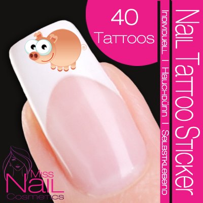 Nail Tattoo Sticker Comic / Cartoon - Schwein Preisvergleich