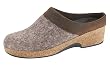 Haflinger Grizzly Clog Wedge with Leather Trim in Earth