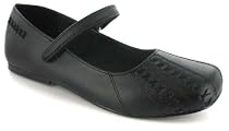 Platino "Grace" Girls Leather Back To School Shoes - Black