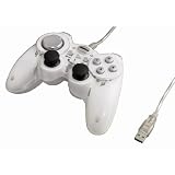 Hama - Gamepad PC USB Whitestorm - 12 boutons programmables - 2 stick analogique sur 360° - 2 moteurs - Boutons Turbo, Clear et macro - Fonctions analogiques ou numériques peuvent être sélectionnées - Revêtement antidérapant