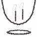 Sterling Silver 4mm Purple Simulated Cats Eye Stone Bead Beaded Dangle Hook Earrings Stretch Bracelet Necklace 15-19 Jewelry Set