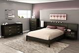Queen Size Bedroom Furniture Set 71 in Ebony - Gravity - South Shore Furnit ....