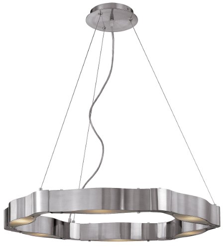 Access Lighting 62317-BS/FST 6 Light Titanium Chandelier, Brushed
