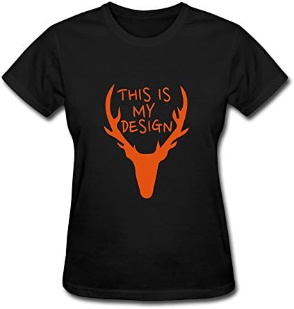 MeiLee Women's Design Deer T-shirt Black S
