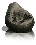 Leather Luxe Bean Bag  Adult, Black