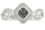 Genuine Black and White Diamond Ring in .925 Sterling Silver