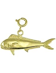 Dazzlers Solid 14k Gold Mahi Mahi Fish Charm Pendant Available in three colors from jewelsberry (weights: 2.6 grams only)