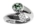 1.07 cts Genuine Green Sapphire and Diamond Ring - 14kt White or Yellow Gold