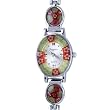 Elegant Oval&nbsp; Flower Encircled Murano Millefiori Watch Wrist