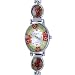 Pugster Elegant Oval&nbsp; Flower Encircled Murano Millefiori Watch Wrist