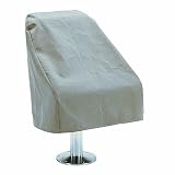 White Vinyl Pontoon Boat Captain Seat Cover