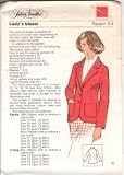 Silver Needles Sewing Pattern, Ladys Blazer, Sizes 12,14,16,18, Bust 34,36,38,40", 87,90,97,102 cm, Pattern number 54