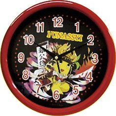 船橋市 非公認 ご当地 ゆるキャラ ふなっしー 壁掛け時計 ブラック【ご当地ゆるキャラグッズ】ウォールクロック