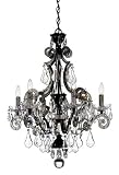 Schonbek 6736-55CL Wet Black / Clear Cappela Crystal Six Light Up Lighting Chandelier from the Cappe