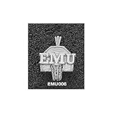 Eastern Michigan Eagles Solid Sterling Silver ''EMU'' Backboard Pendant