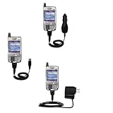 Deluxe Kit for the PalmOne Treo 700p includes a USB cable with Car and Wall Charger - Gomadic Brand w/ TipExchange Technology