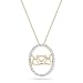 10k Yellow Gold Oval with Diamonds "Mom" Pendant (0.10 cttw, I-J Color, I2-I3 Clarity), 18"