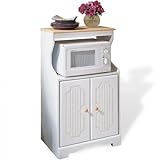 White Cook Center Microwave Stand and Kitchen Cart