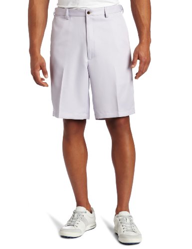 Haggar Men's Cool 18 Solid Gabardine Expandable Waistband Plain Front Shorts