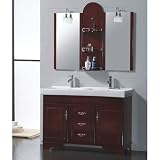 TIGER EYE Wood and Porcelain Double Basin Vanity Set C-5010