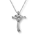 Heart and Cross Diamond Pendant - 10K White Gold