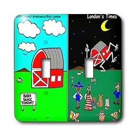 Londons Times Funny Music Cartoons - Barn Dance Tonight - Light Switch Covers - double toggle switch