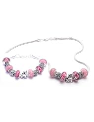 Dog Charm Bracelet and Necklace Gift Set Girls Pandora Style Gift Boxed