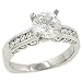 Round Channel Diamond Engagement Ring .42cttw (CZ ctr)