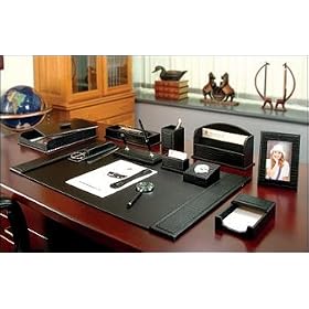 Croco-textured Cowhide Executive Croco Leather 13-Piece Desk Set