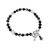 Bracelet - B295 - Swarovski (tm) Crystal Serenity Cube - Toggle Closure ~ Jet AB