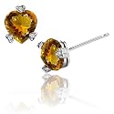 CandyGem 10k Gold Genuine Heart Shape Citrine Earrings