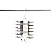 H & L Russel Ltd Tie Hanger/Tie Organiser with 24 Non-Slip Bars & Swivel Hook and 2 Additional Hooks to Store Belts, Adult Size