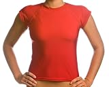 Women's UV Rash Guard Shirt - Cap Sleeved Red
