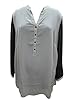 Boho Crepe Ivory Black Shirt Tunic Button Front Blouse Casual Wear