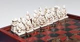 Chinese Terracotta Warriors Chess Set - Classic Wood Folding Chess Set