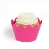 Dress My Cupcake Maya Mini Magenta Cupcake Wrappers, Set of 18 - Pink Baking Cups, Dessert Table Supplies, Candy Buffet