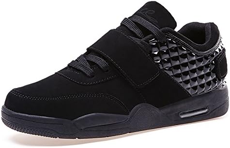 ZONI 2016 New Trend Fashion Flat Hook and Loop Lace Up Skateboarding Running Sneaker Shoes,us 9.5,Black