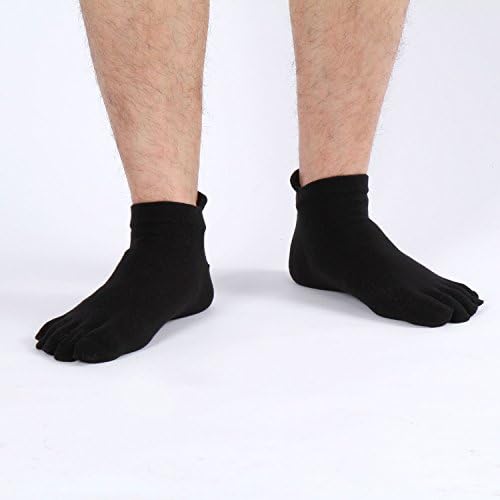 Teamtop Performance Coolmax Men's No Show Toe Socks(Black)