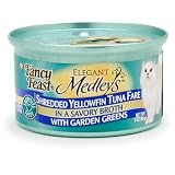 Fancy Feast Elegant Medleys Shredded Yellowfin Tuna Fare Adult Canned Cat Food in Broth, Case of 24