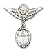 Sterling Silver Baby Badge with Baptism Charm and