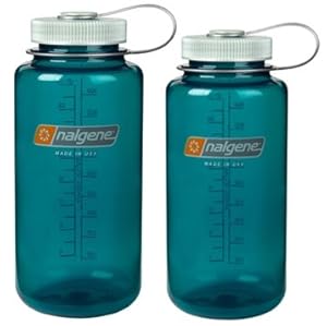 Pack of 2 Nalgene Tritan Wide Mouth BPA-Free Water Bottle 1 Pint and 1 Quart