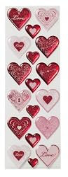 Martha Stewart Crafts Foil Heart Epoxy Stickers