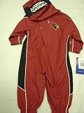 Arizona Cardinals Infants / Babys / Kids black and maroon hooded Wind Suit coverall by Reebok