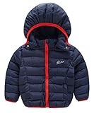 (トヨベイ)Toyobuy ベビー 子供 中綿 コート アウター キッズ ブルゾン 女の子 ジャケット フード付き 男の子 紺色 120