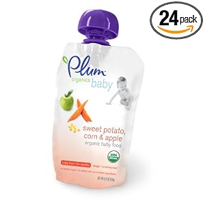Plum Organics Baby Food, Sweet Potato, Corn & Apple, 4.22-Ounce Pouches (Pack of 24)